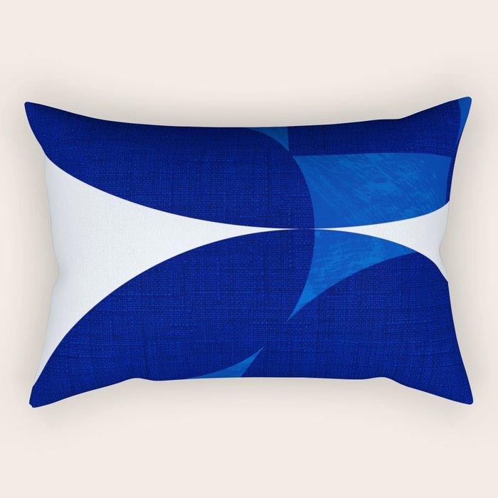 mid century blue Rectangular Pillow Gallery Image 2