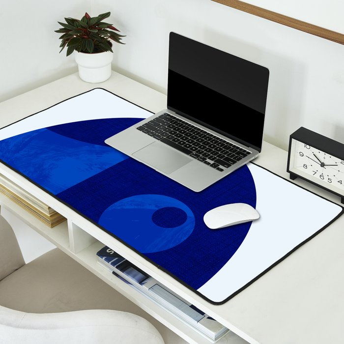 mid century blue Desk Mat Gallery Image 2