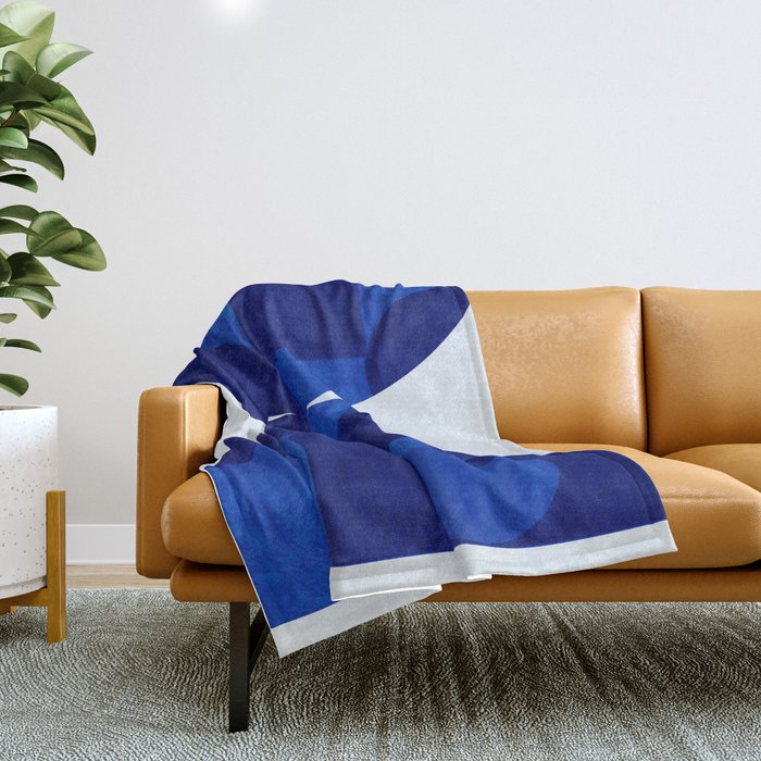 mid century blue Throw Blanket Gallery Image 1