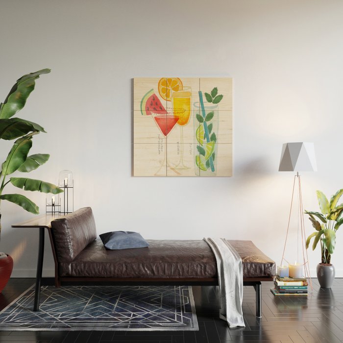 Summer Cocktail Trio Wood Wall Art Gallery Image 2