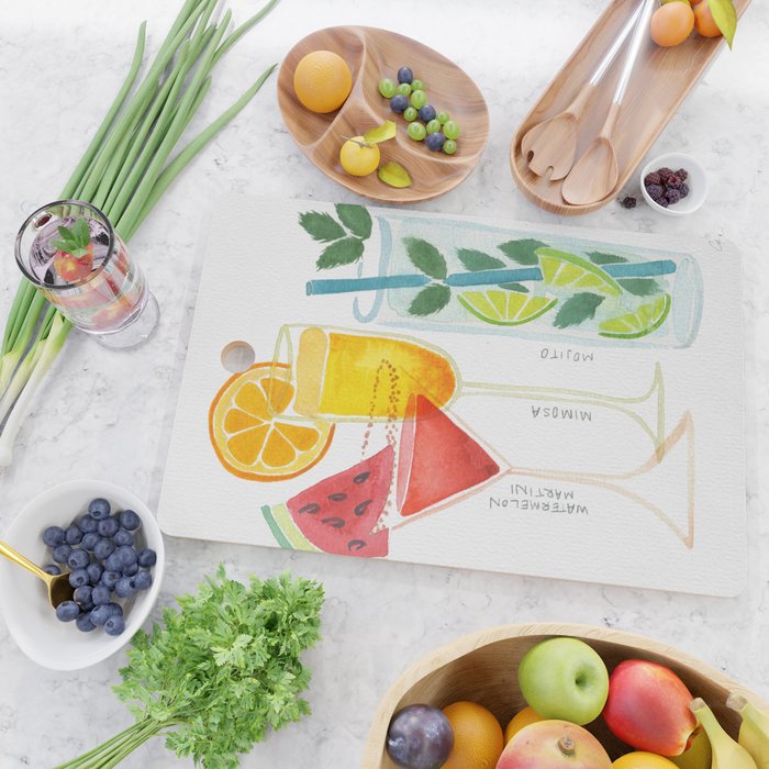 Summer Cocktail Trio Cutting Board Gallery Image 2