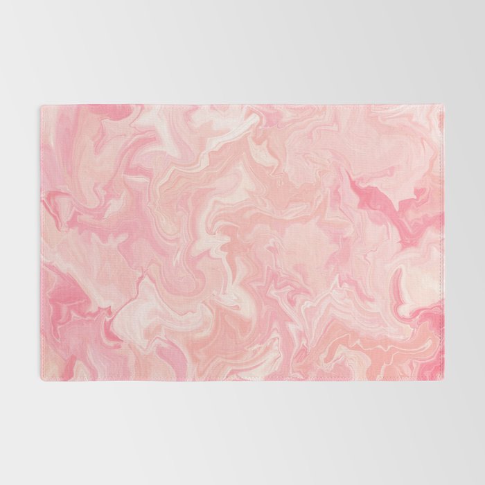 Blush pink abstract watercolor marble pattern Rug Gallery Image 2
