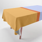 70s Summer Color Block Blue and Orange Tablecloth Gallery Image 1