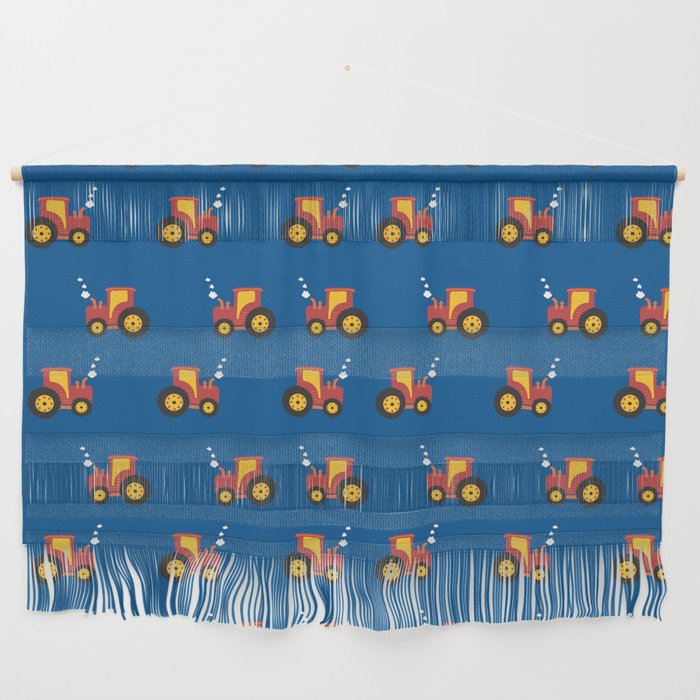 Tractors on Blue Wall Hanging Gallery Image 1