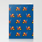 Tractors on Blue Stationery Card Gallery Image 2