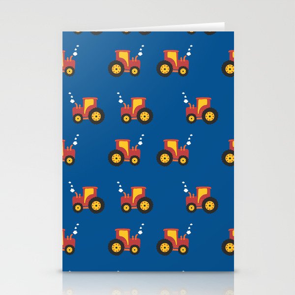Tractors on Blue Stationery Card Gallery Image 2