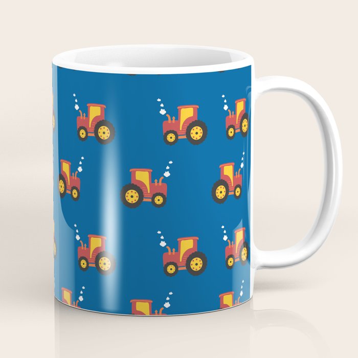 Tractors on Blue Coffee Mug Gallery Image 1