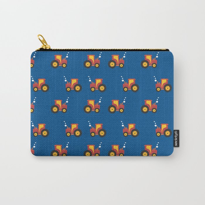 Tractors on Blue Carry All Pouch Gallery Image 1