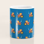 Tractors on Blue Coffee Mug Gallery Image 4