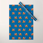 Tractors on Blue Wrapping Paper Gallery Image 1