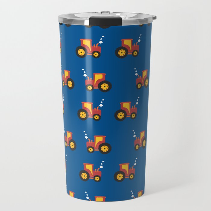 Tractors on Blue Travel Mug Gallery Image 1