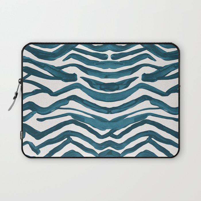 Zebra Print - Teal Palette Laptop Sleeve Gallery Image 1