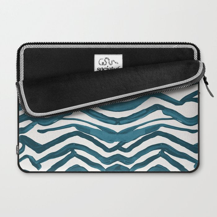 Zebra Print - Teal Palette Laptop Sleeve Gallery Image 2
