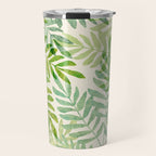 Tropical Forest Fern Fronds - botanical greenery design Travel Mug Gallery Image 1