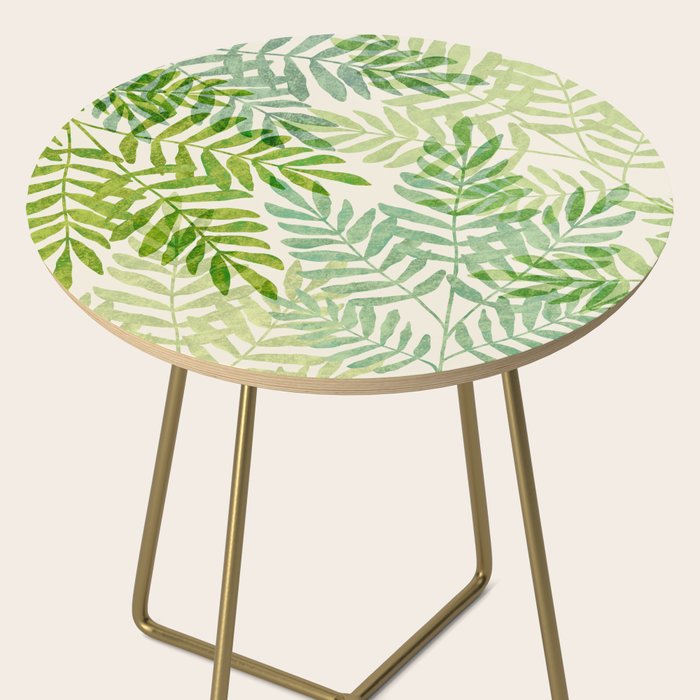 Tropical Forest Fern Fronds - botanical greenery design Side Table Gallery Image 2