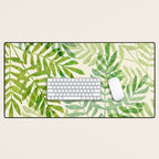 Tropical Forest Fern Fronds - botanical greenery design Desk Mat Gallery Image 1