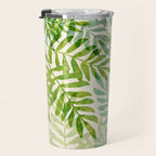 Tropical Forest Fern Fronds - botanical greenery design Travel Mug Gallery Image 3