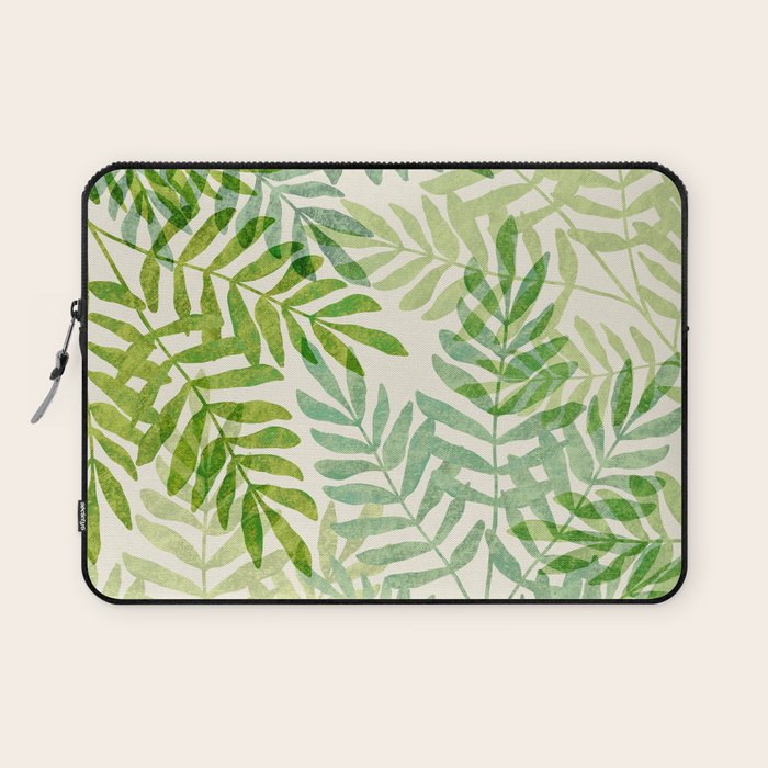Tropical Forest Fern Fronds - botanical greenery design Laptop Sleeve Gallery Image 1