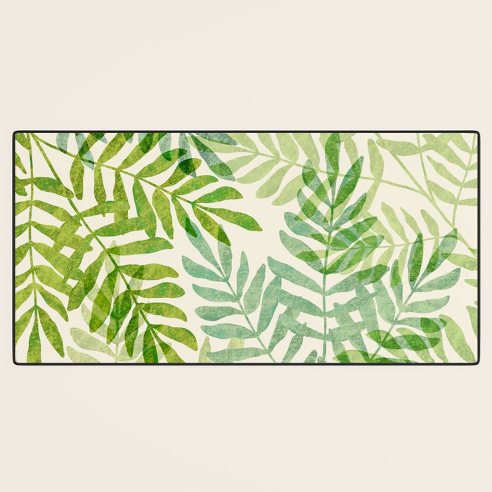 Tropical Forest Fern Fronds - botanical greenery design Desk Mat Gallery Image 3