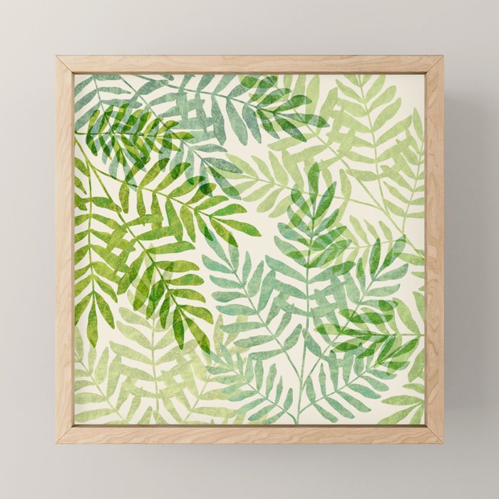 Tropical Forest Fern Fronds - botanical greenery design Mini Art Print Gallery Image 1