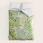 Tropical Forest Fern Fronds - botanical greenery design Comforter Gallery Image 6