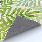 Tropical Forest Fern Fronds - botanical greenery design Rug Gallery Image 4