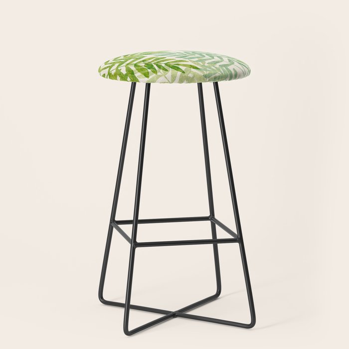 Tropical Forest Fern Fronds - botanical greenery design Stool Gallery Image 1