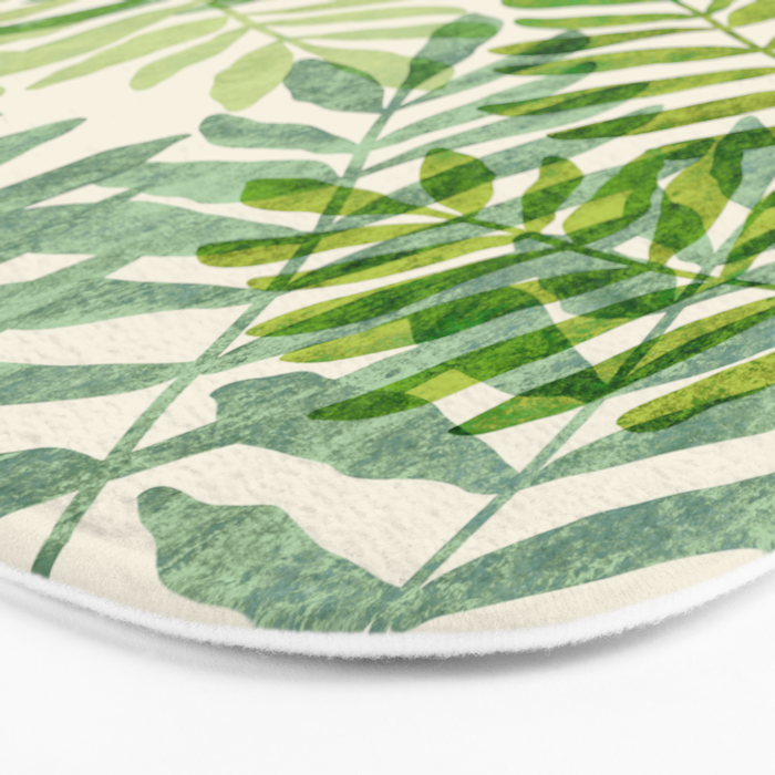 Tropical Forest Fern Fronds - botanical greenery design Bath Mat Gallery Image 3