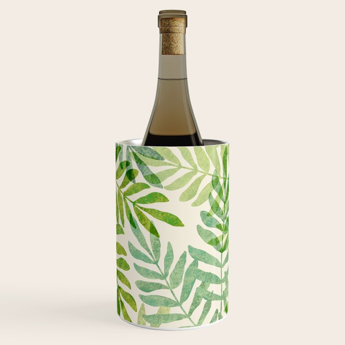 Tropical Forest Fern Fronds - botanical greenery design Wine Chiller Gallery Image 1