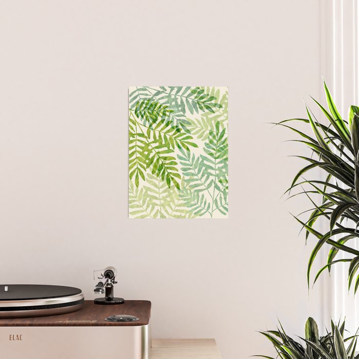 Tropical Forest Fern Fronds - botanical greenery design Poster Gallery Image 2