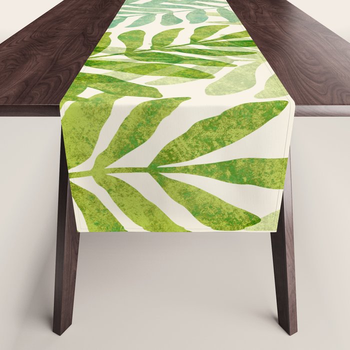 Tropical Forest Fern Fronds - botanical greenery design Table Runner Gallery Image 1