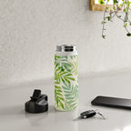 Tropical Forest Fern Fronds - botanical greenery design Water Bottle Gallery Image 4