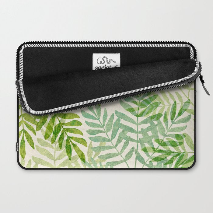 Tropical Forest Fern Fronds - botanical greenery design Laptop Sleeve Gallery Image 2