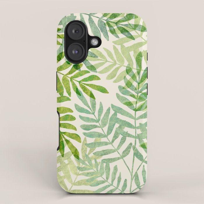 Tropical Forest Fern Fronds - botanical greenery design iPhone Case Gallery Image 1