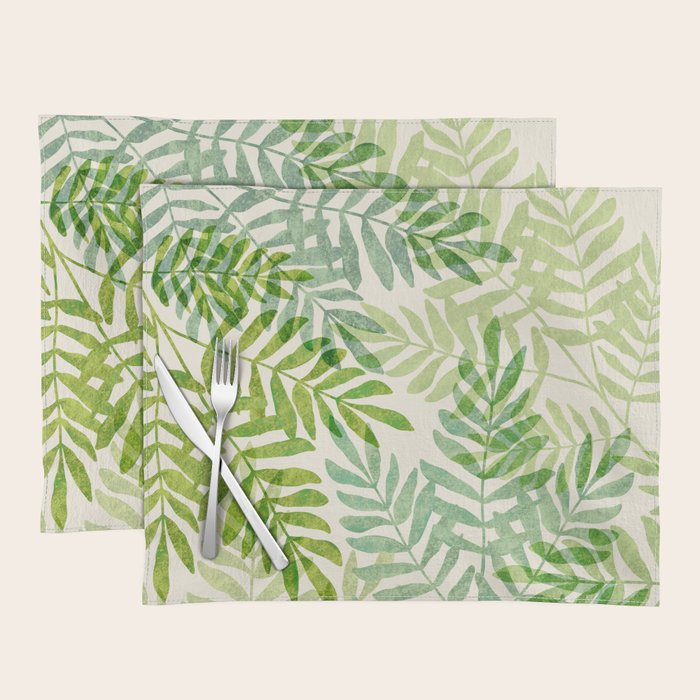 Tropical Forest Fern Fronds - botanical greenery design Placemat Gallery Image 1