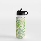 Tropical Forest Fern Fronds - botanical greenery design Water Bottle Gallery Image 1
