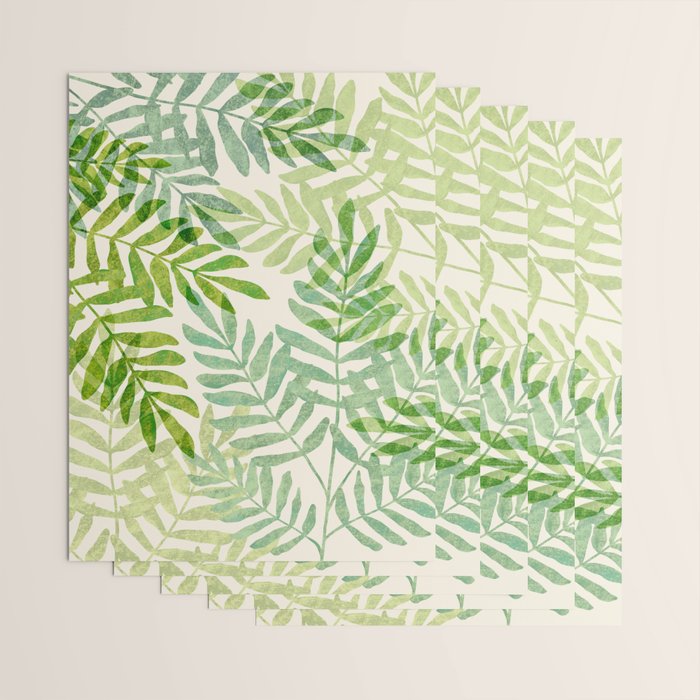 Tropical Forest Fern Fronds - botanical greenery design Wrapping Paper Gallery Image 3