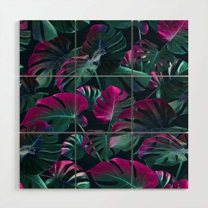 Tropical Monstera Leaf Garden Wood Wall Art Gallery Image 1