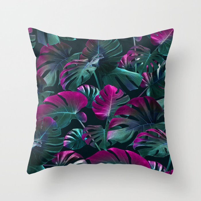 Tropical Monstera Leaf Garden Throw Pillow Gallery Image 6