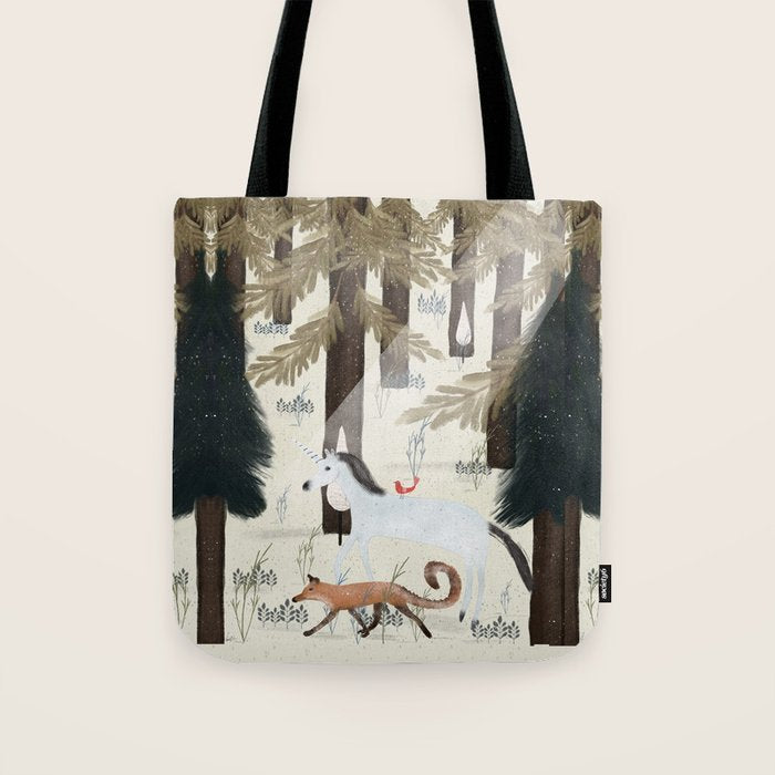 the fox and unicorn Tote Bag Gallery Image 1