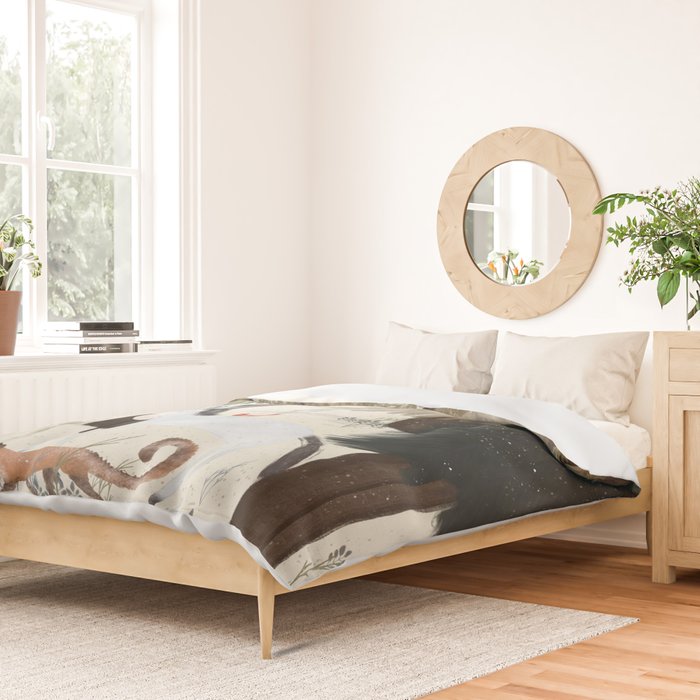 the fox and unicorn Duvet Cover Gallery Image 2