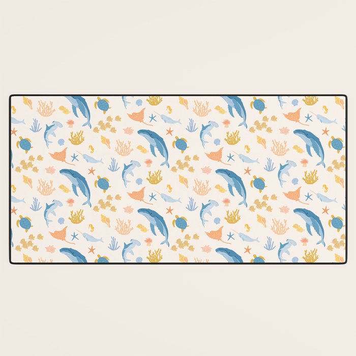 Sea Animals Pattern Desk Mat Gallery Image 3