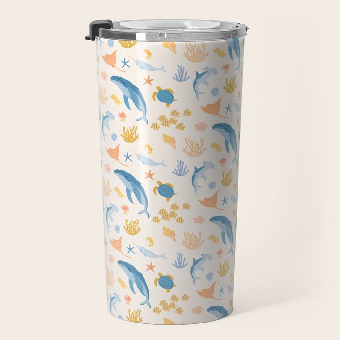 Sea Animals Pattern Travel Mug Gallery Image 3