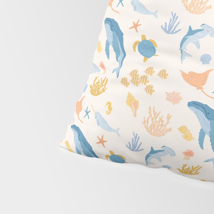 Sea Animals Pattern Pillow Sham Gallery Image 4