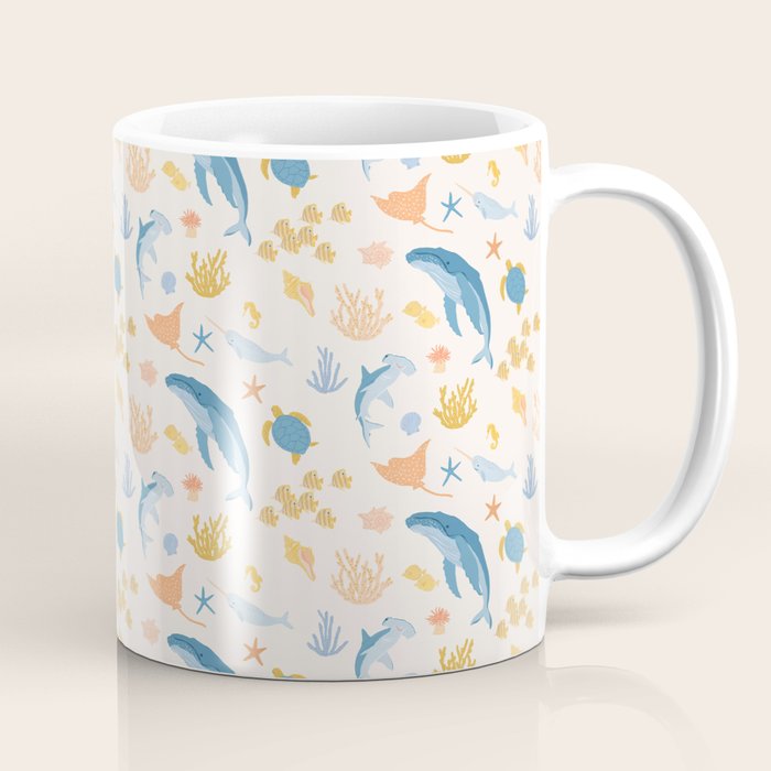 Sea Animals Pattern Coffee Mug Gallery Image 1