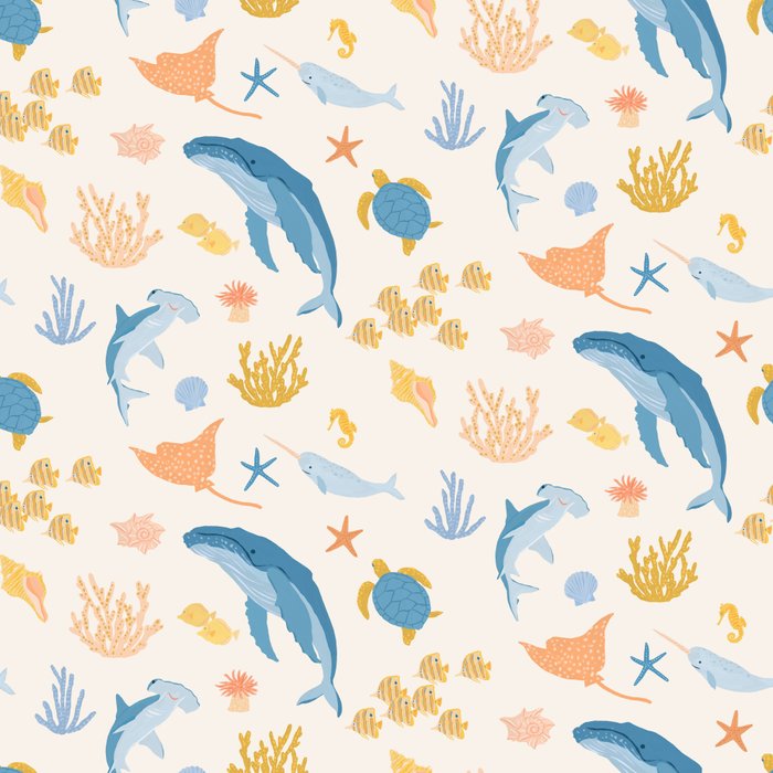 Sea Animals Pattern Coffee Mug Gallery Image 2