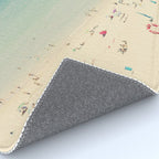 Aerial Crowded Beach - Pastel Beach - Ocean Print - Sea Travel photography Rug Gallery Image 4