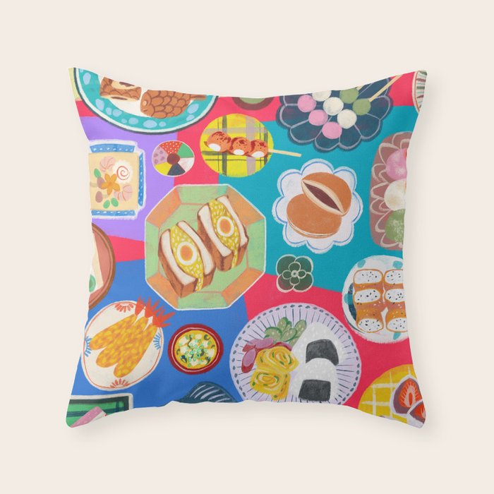 Japan Food Festival Throw Pillow Gallery Image 6