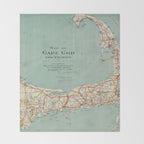 Vintage Map of Cape Cod (1917) Throw Blanket Gallery Image 2