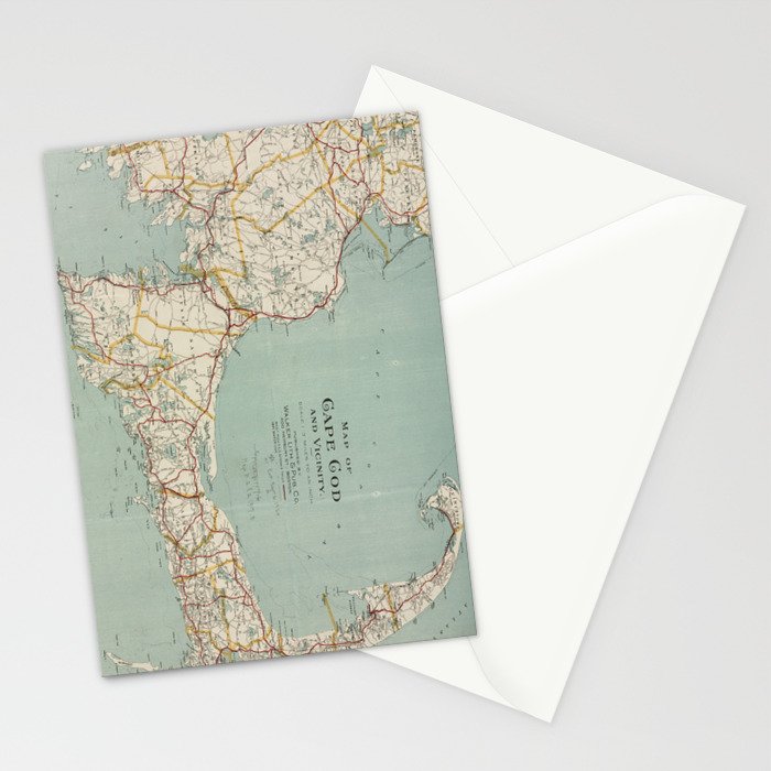 Vintage Map of Cape Cod (1917) Stationery Card Gallery Image 2